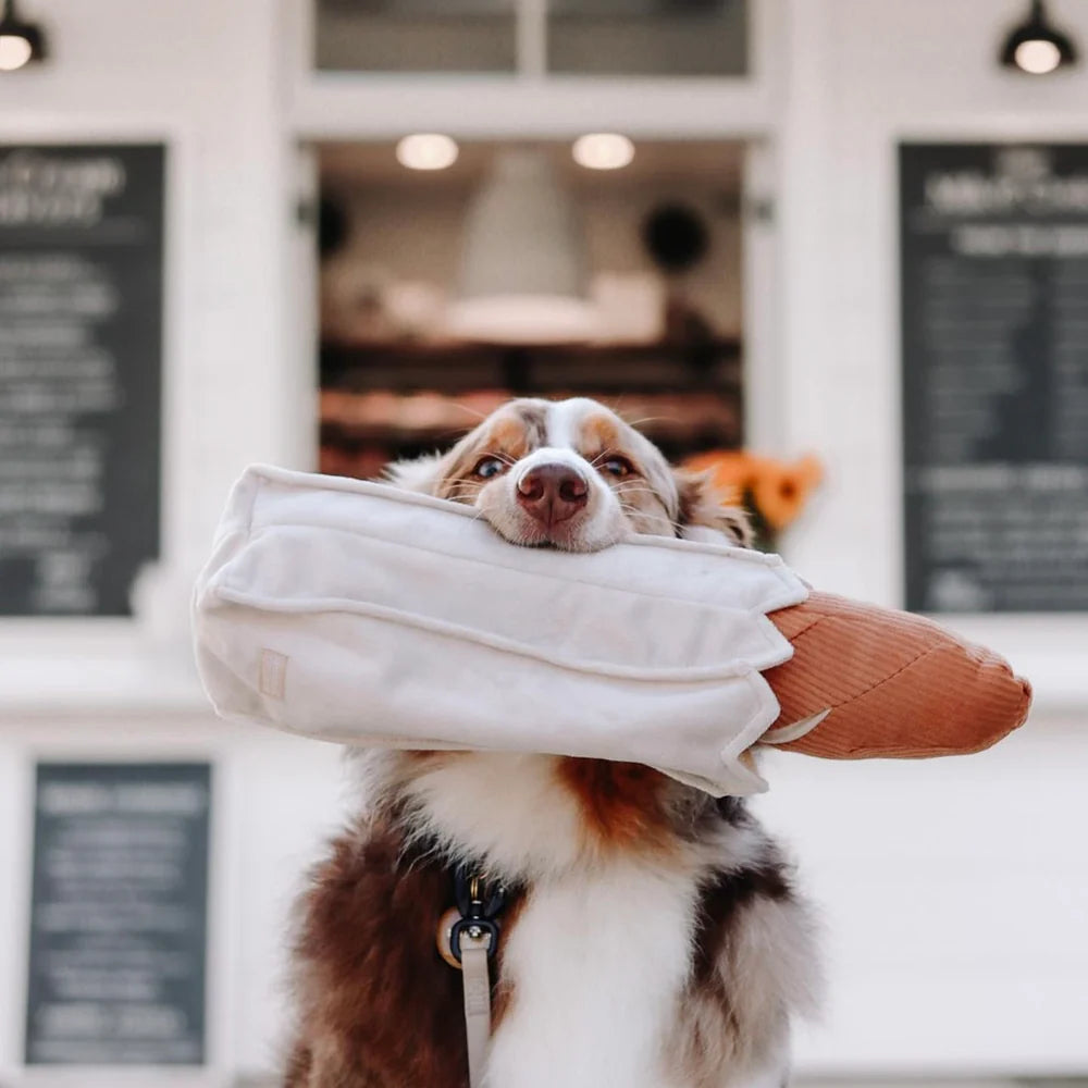 Entdecken Sie das Schnüffelspielzeug Baguette von Lambwolf Collective – ideal für geistige Auslastung und Spielspaß für Ihren Hund! Perfekt zum Suchen und Schnüffeln.