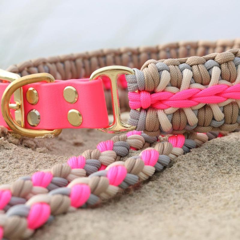 Paracord set Princess consisting of collar "Calais" and leash
